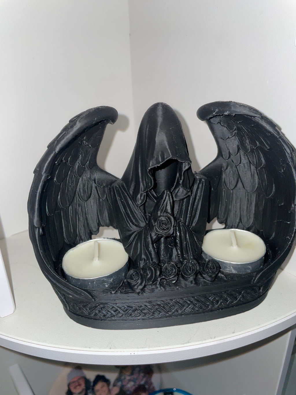 Gothic Winged Candle Holder – Dark Fantasy Shelf Decor