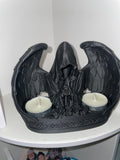 Gothic Winged Candle Holder – Dark Fantasy Shelf Decor