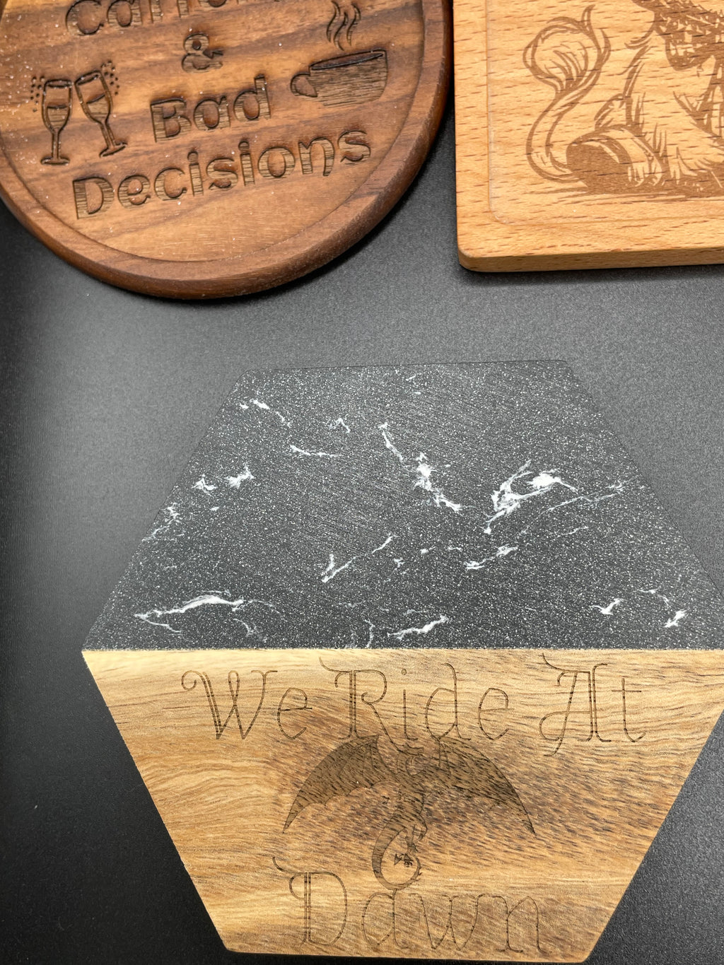 Custom Marble Hexagon Coaster (Set of 4)
