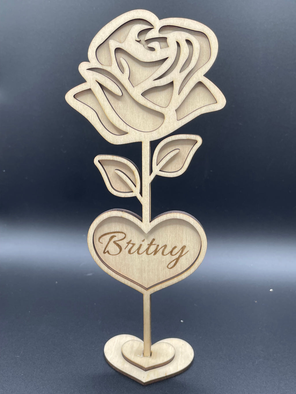 🌹 Custom Name Engraved Wooden Rose🌹
