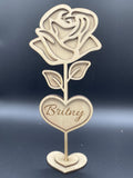 🌹 Custom Name Engraved Wooden Rose🌹