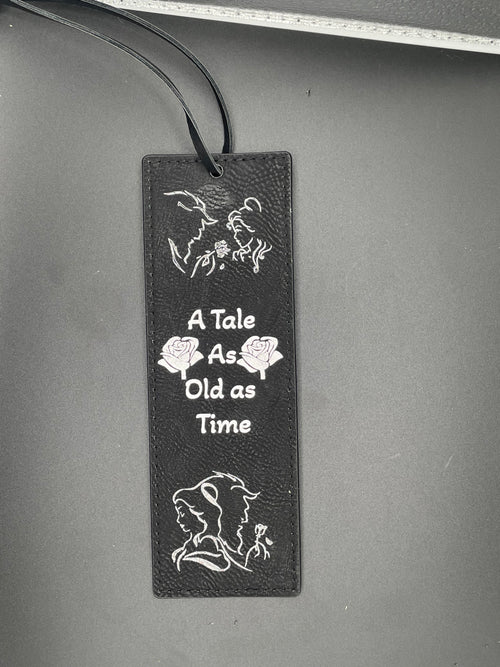 2 Custom Engraved Leather Bookmarks