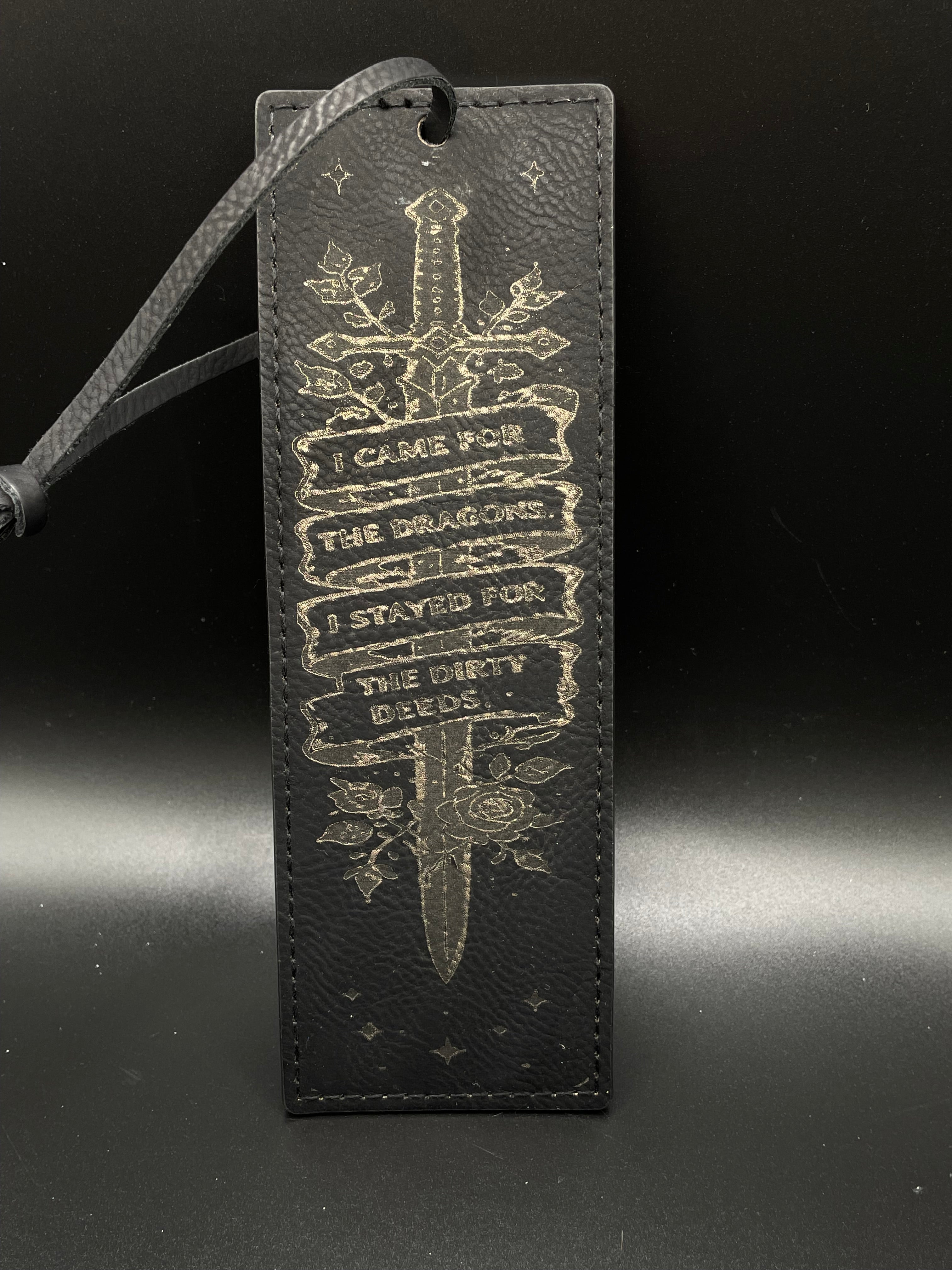 2 Custom Engraved Leather Bookmarks