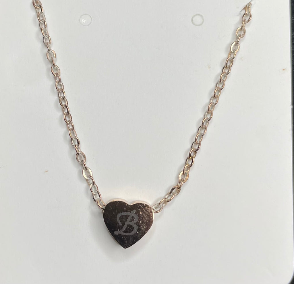 Custom Engraved Stainless Steel Heart Necklace